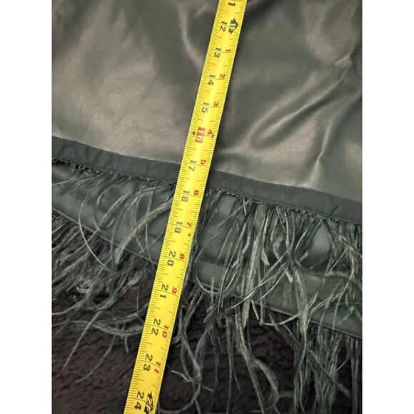 Hutch Vegan Leather Feather Fringe Green Tank Top Size 2X - Picture 7 of 9